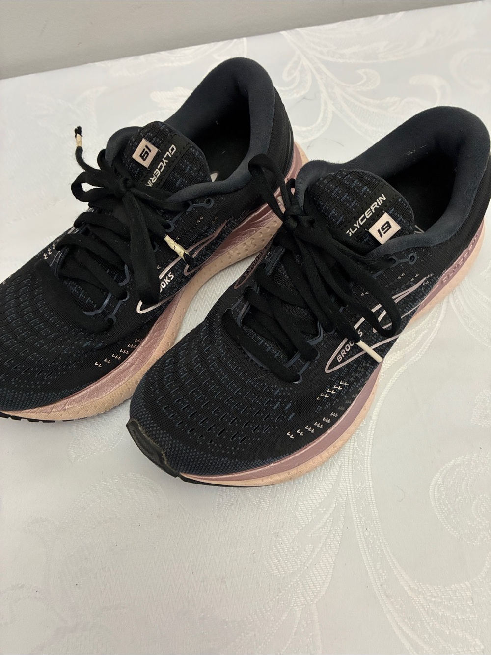 Brooks Women's Black and Pink Running Shoes